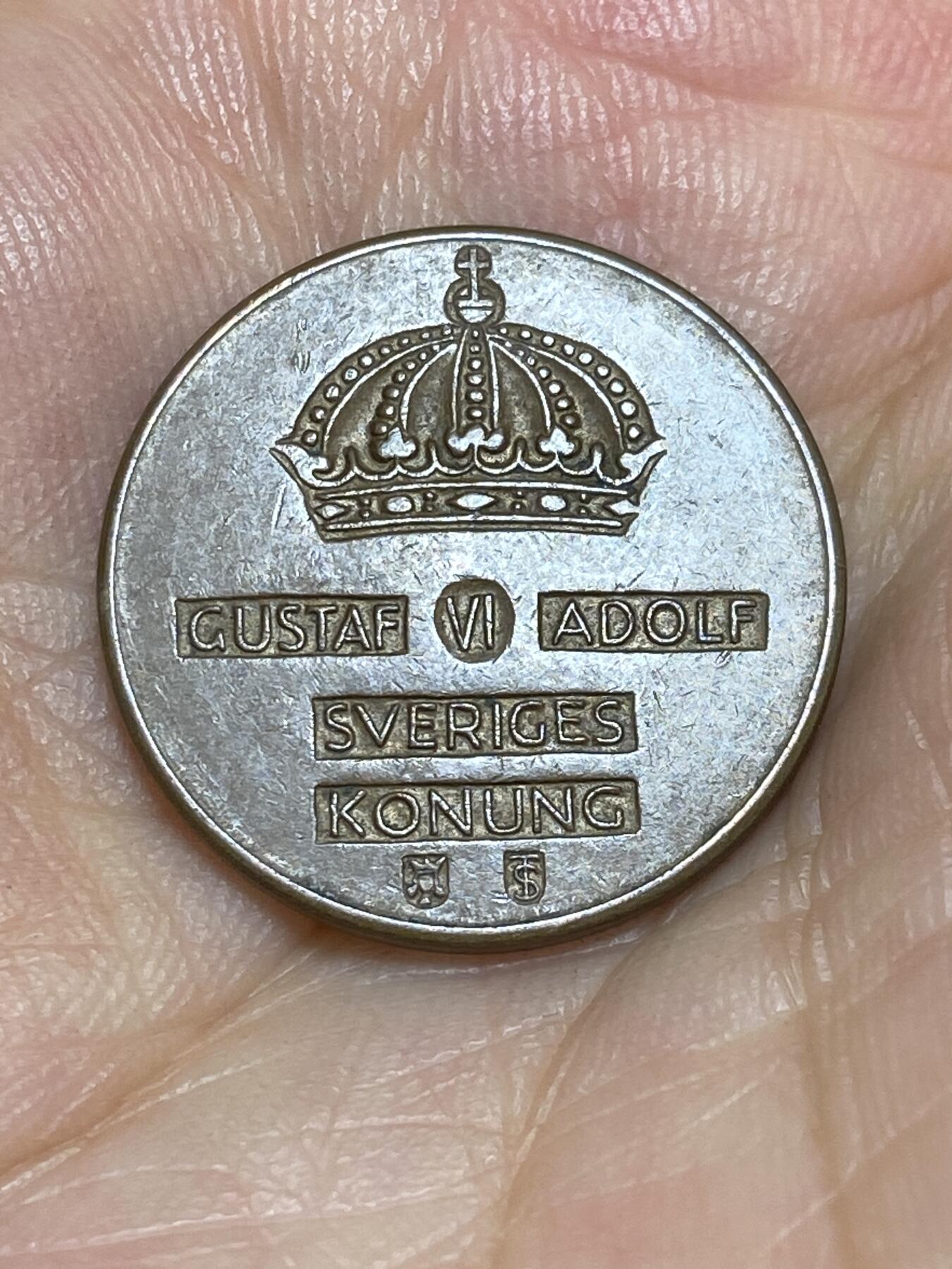 2025年第六十六场(总第九十二场）外国好品散币(免佣金) 瑞典🇸🇪1953年2欧尔(古斯塔夫六世时期，TS版)