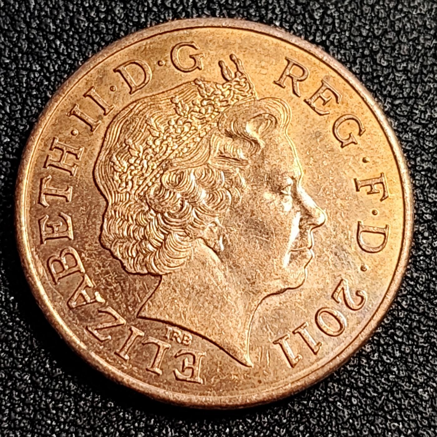 泉币菌-第53场-精品场 铜光美品 英国2便士铜币 直径26mm 雄狮 伊丽莎白二世