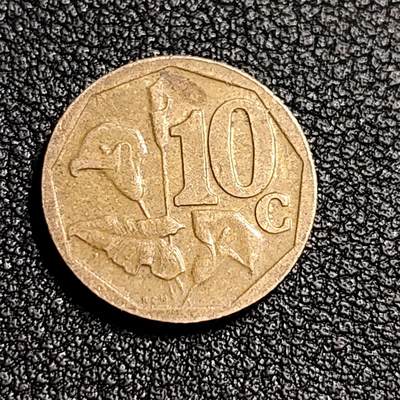 泉币菌-第52场-各国散币场 - 南非10分镀青铜钢小硬币 16mm 海芋百合 