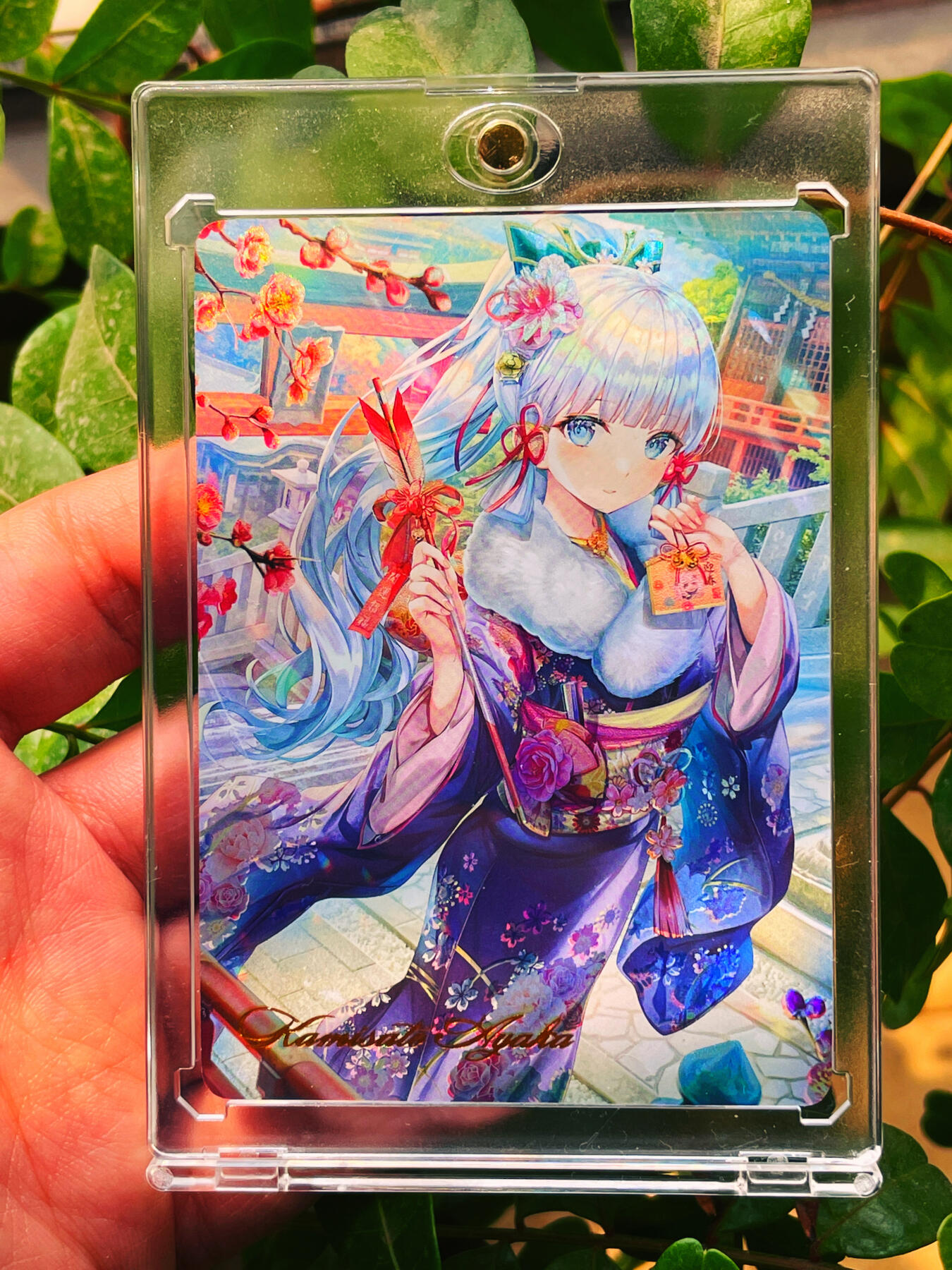 显眼宝23期 都是自己玩的卡  【带卡砖】燎原卡牌早期 T画师 原神 神里凌华投壶游戏 一张 极品浮雕彩闪 