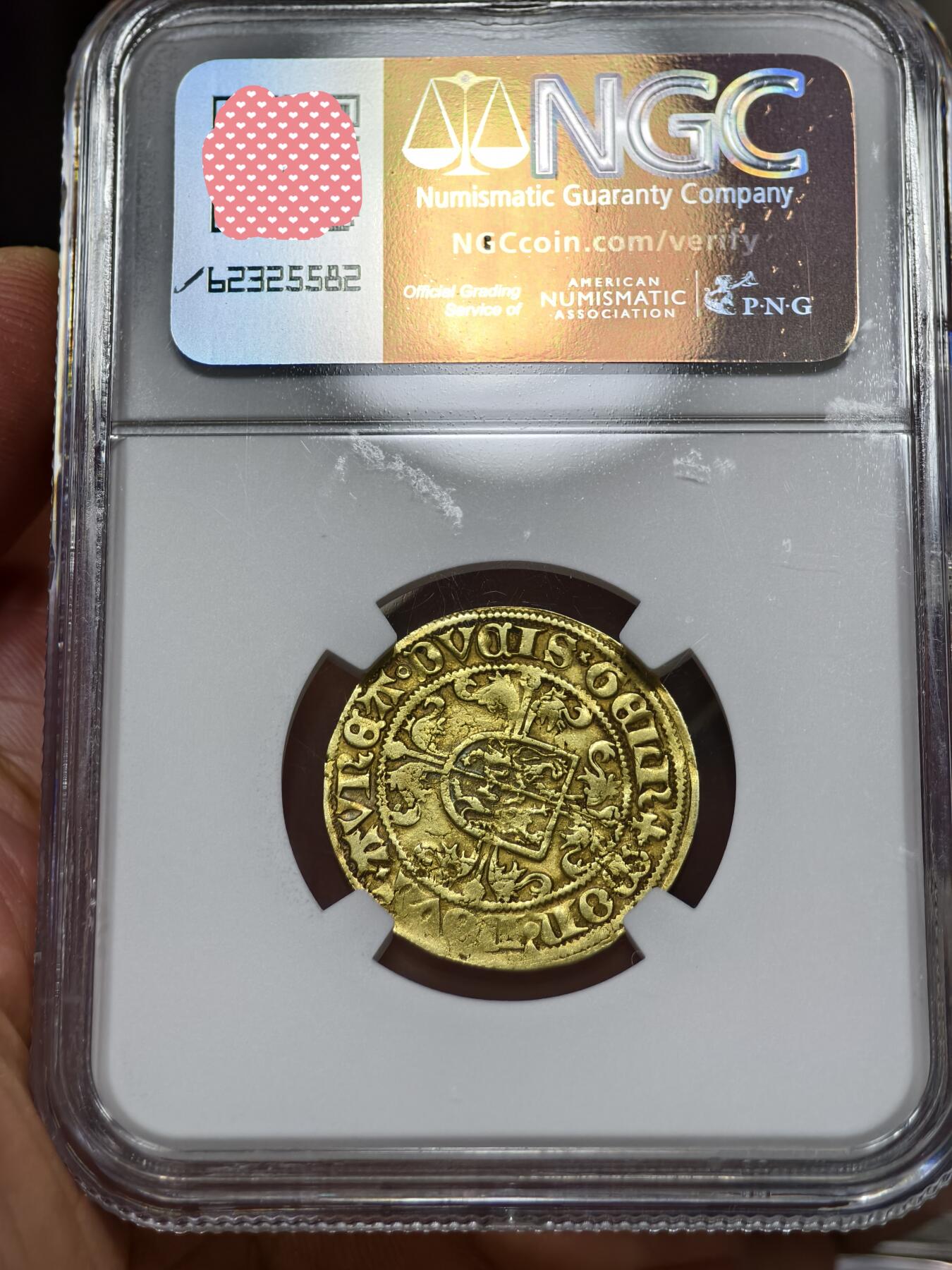 NGC-XFD荷兰1492-1538年金骑士弗罗林金币