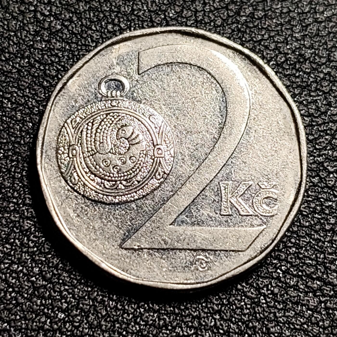泉币菌-第52场-各国散币场 捷克共和国2克朗 双尾狮