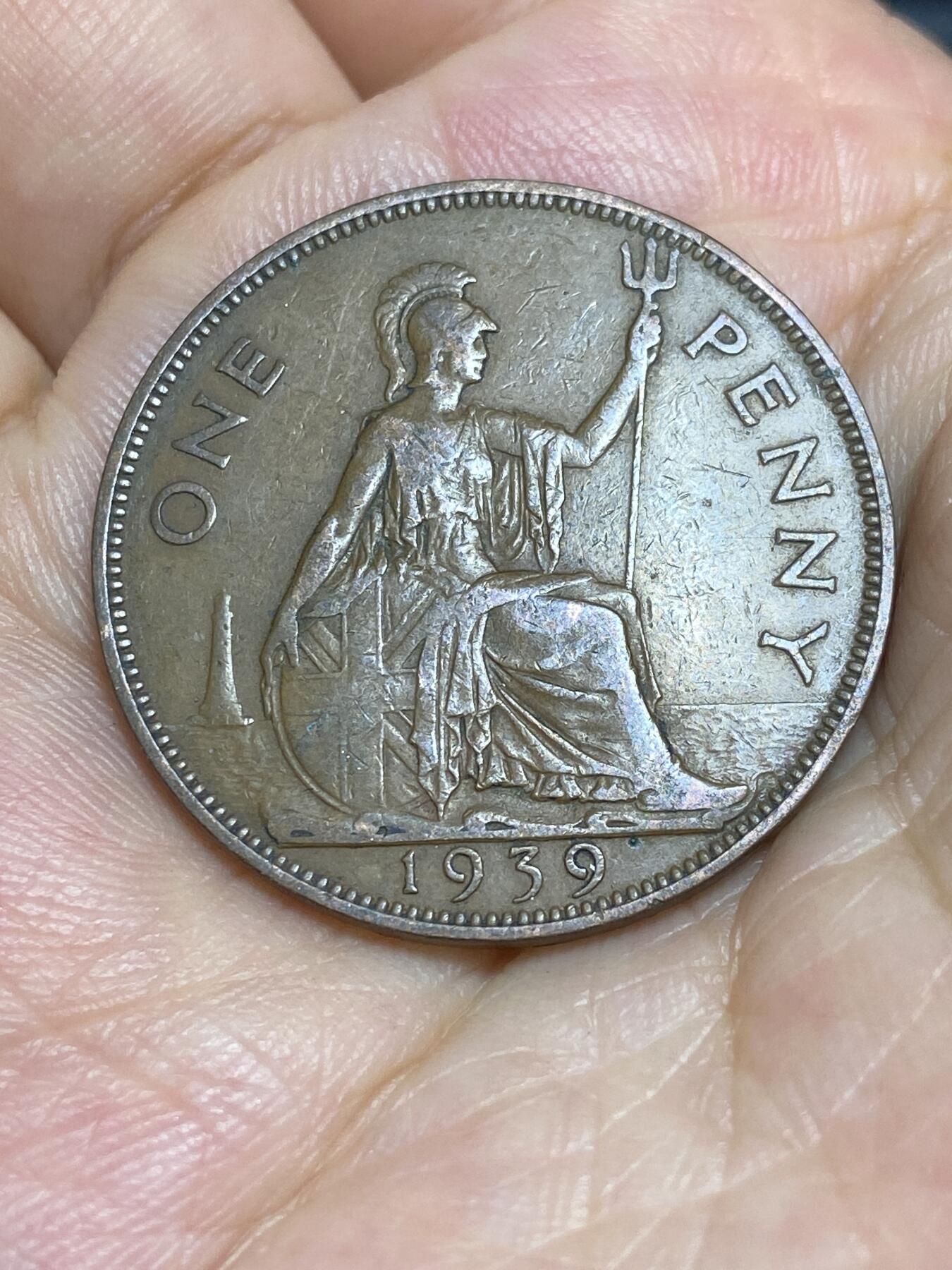 2025年第六十六场(总第九十二场）外国好品散币(免佣金) 英国🇬🇧1939年1便士(乔治六世第一版，印度皇帝加字版)