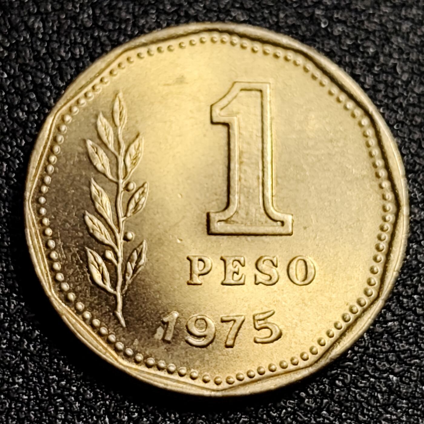 泉币菌-第53场-精品场 车轮转光 阿根廷1975年 太阳神1比索铜币 22MM