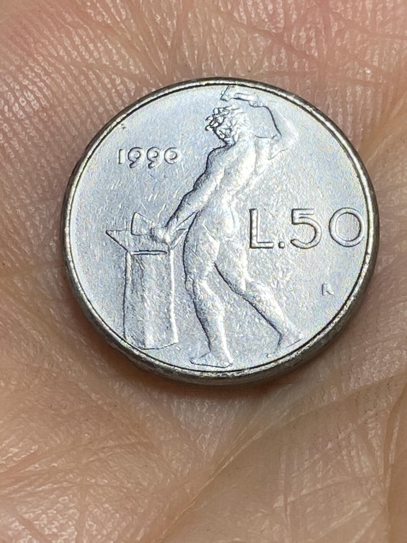 2025年第六十六场(总第九十二场）外国好品散币(免佣金) 意大利🇮🇹1990年50里拉(缩小尺寸版，首发年)
