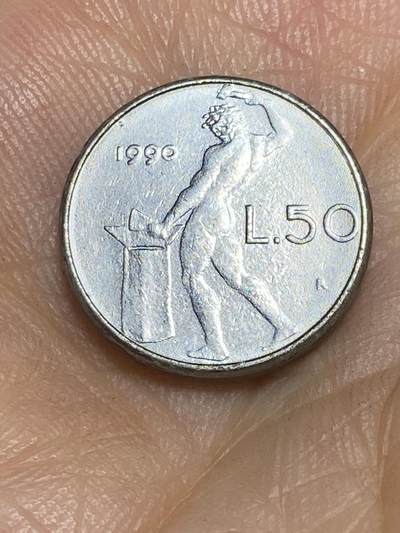 2025年第六十六场(总第九十二场）外国好品散币(免佣金) - 意大利🇮🇹1990年50里拉(缩小尺寸版，首发年)