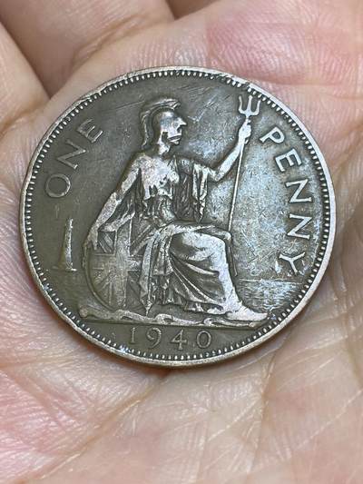 2025年第六十六场(总第九十二场）外国好品散币(免佣金) - 稀少特年–英国🇬🇧1940年1便士(乔治六世第一版，印度皇帝加字版)