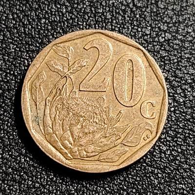 泉币菌-第52场-各国散币场 - 南非帝王花20分硬币  19mm
