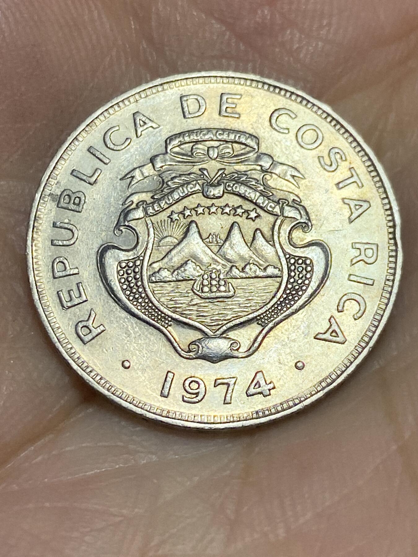 2025年第六十六场(总第九十二场）外国好品散币(免佣金) 哥斯达黎加🇨🇷1974年25分(v版，加拿大多伦多造，窄面值)