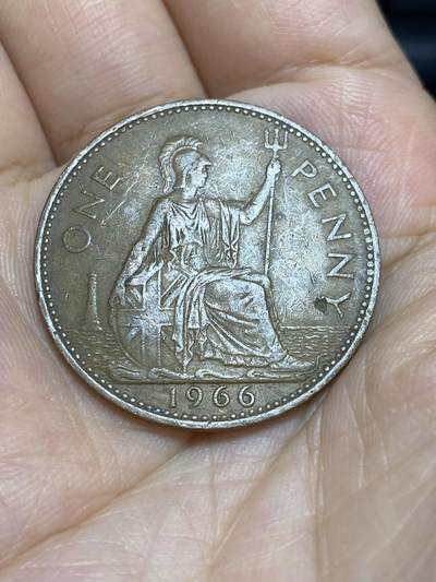 2025年第六十六场(总第九十二场）外国好品散币(免佣金) - 英国🇬🇧1966年1便士(伊丽莎白二世青年桂冠)