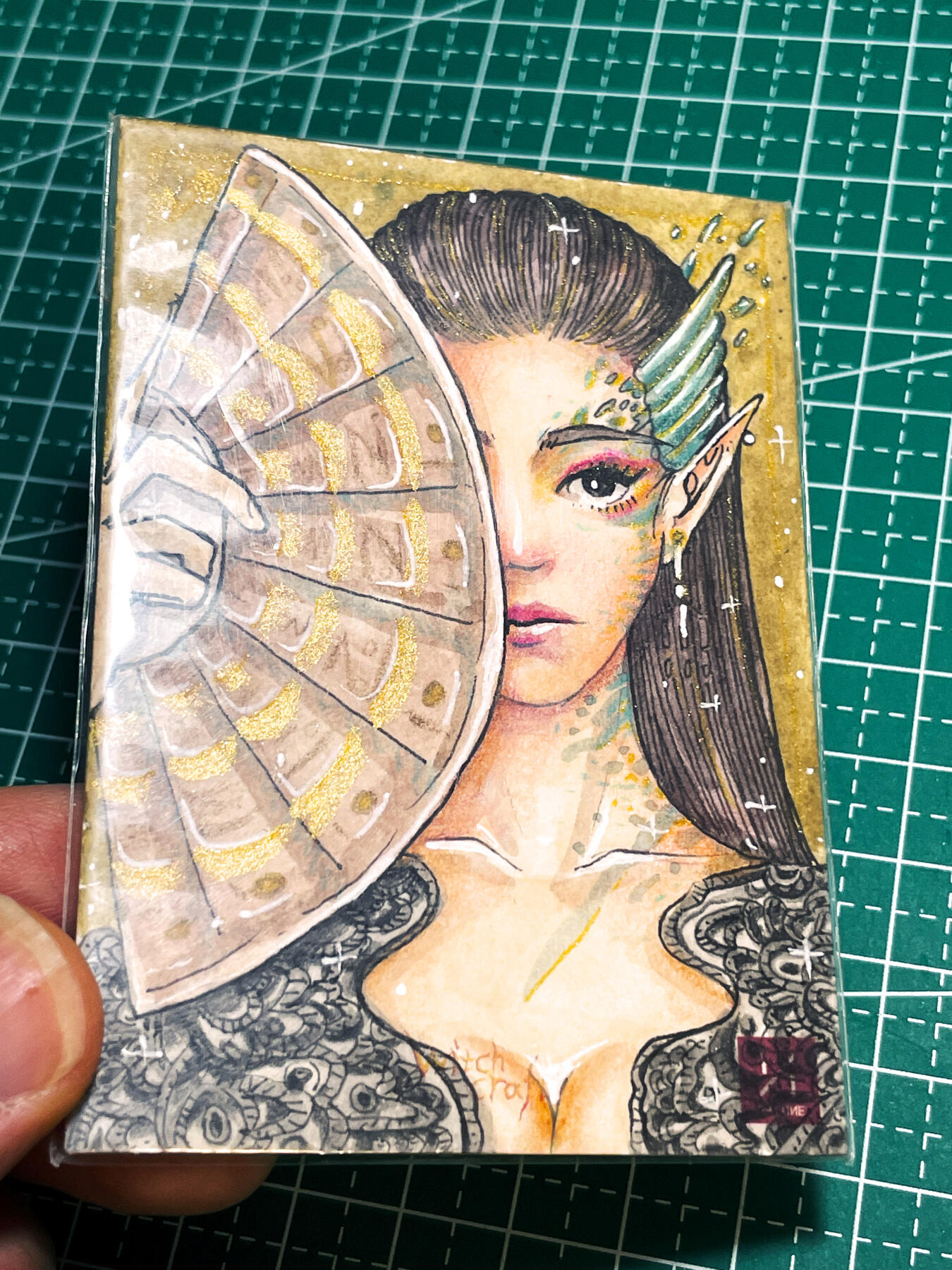 显眼宝23期 都是自己玩的卡 【手绘亲签 1/1】2024 ART ONE手绘卡 精灵 南屿亲签