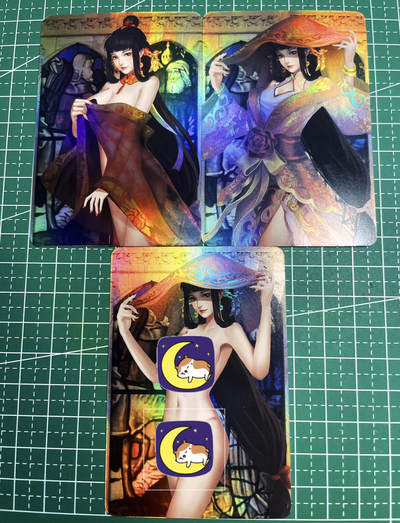 显眼宝23期 都是自己玩的卡 - 涅槃卡牌  国漫原创艺术卡，巾帼红颜录孙尚香共3张   折光彩闪60*87（小卡尺寸）