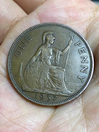2025年第六十七场(总第九十三场）外国好品散币(免佣金) - 英国🇬🇧1937年1便士(乔治六世第一版，印度皇帝加字版，首发年)