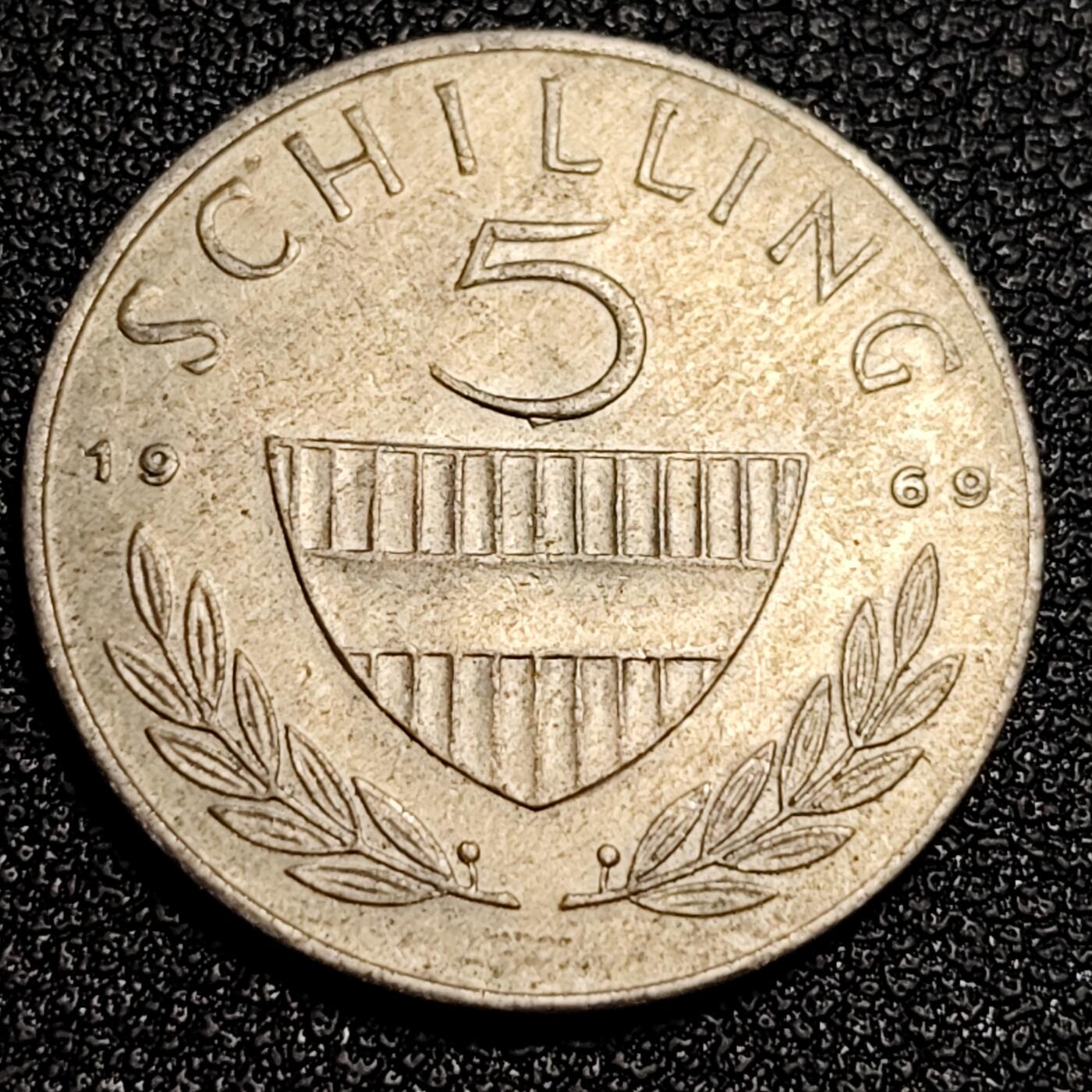 泉币菌-第53场-精品场 奥地利1969年5先令 利皮扎纳马 铜镍币 23.5mm