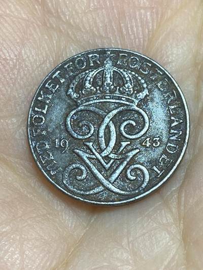 2025年第六十六场(总第九十二场）外国好品散币(免佣金) - 少见–瑞典🇸🇪1943年1欧尔铁币(二战时期)