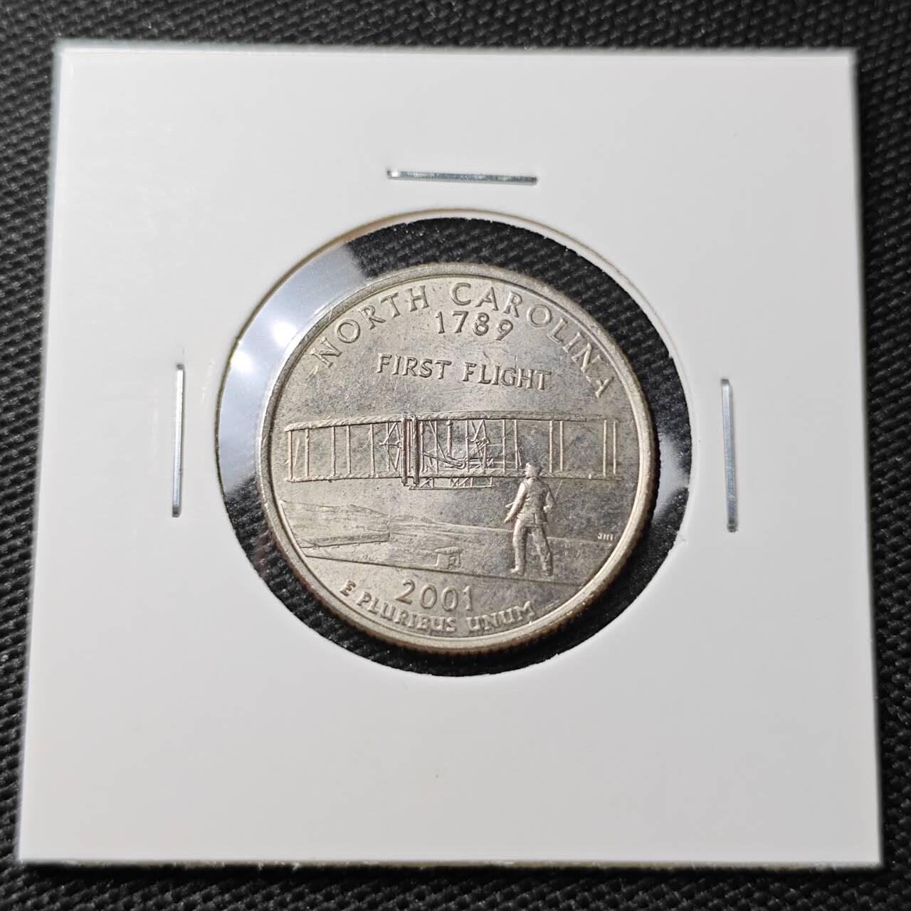 KK钱币收藏小铺 第308期 2月预留时间 周末发货 2001美国25分 纪念币