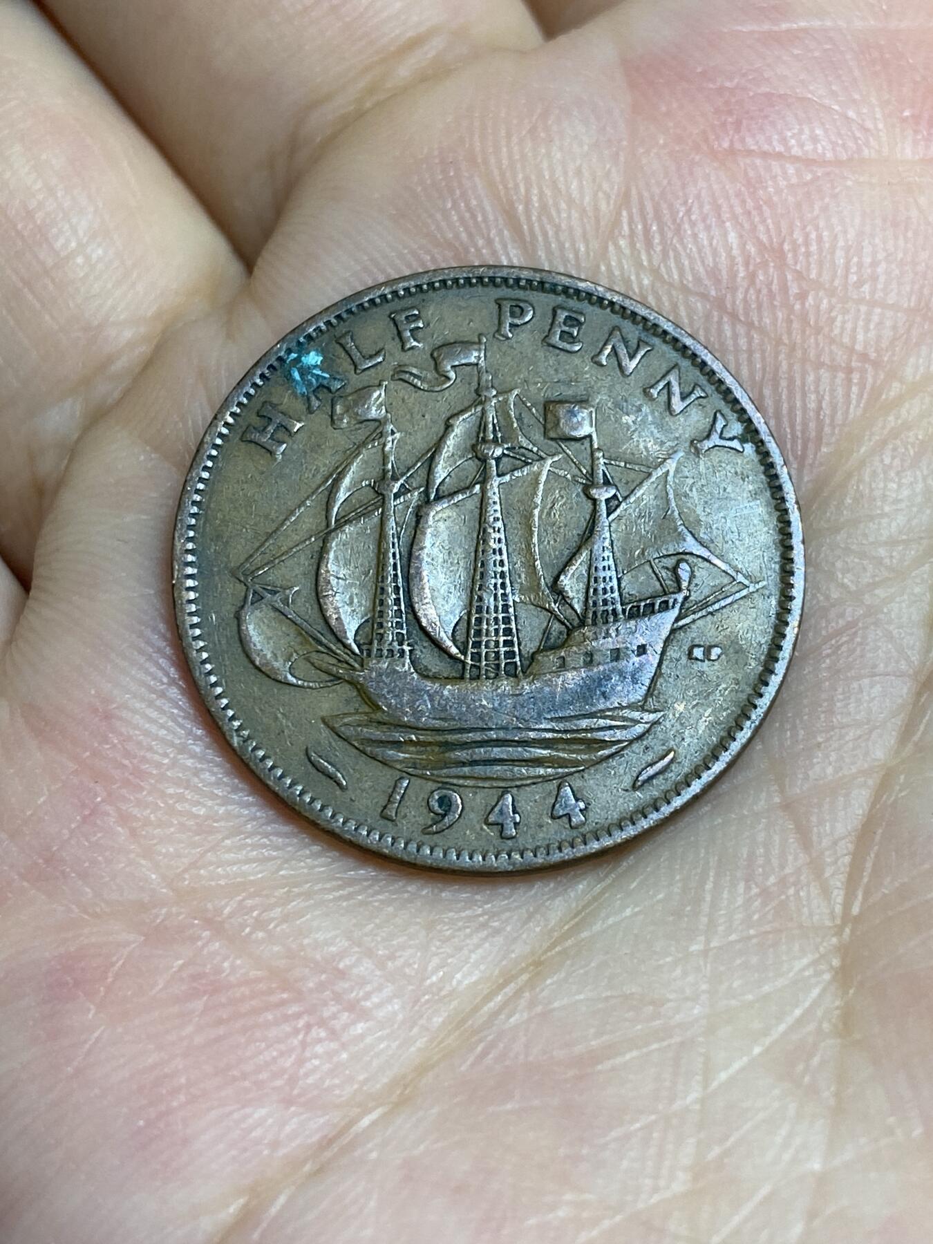 2025年第六十七场(总第九十三场）外国好品散币(免佣金) 英国🇬🇧1944年半便士(乔治六世第一版，印度皇帝加字版)