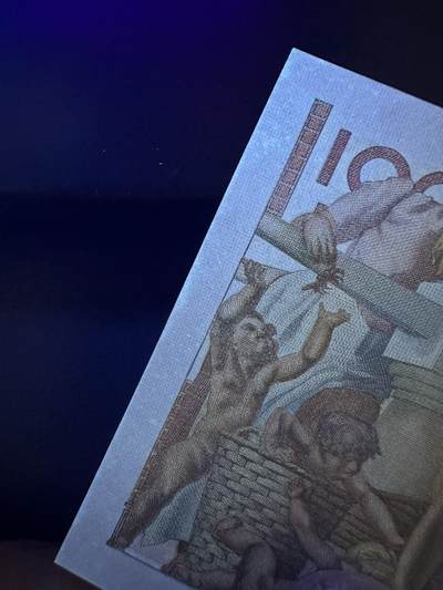 《外钞收藏家》第五百四十七期（本期稀少裸币、刀币、精品评级）（本平台长期征集拍品、欢迎藏友们联系合作） 1948年法国100法郎 全新 边上轻微潮