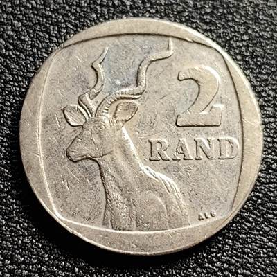 泉币菌-第54场-各国散币场 - 南非 2兰特镍币硬币 跳羚 22.8mm 