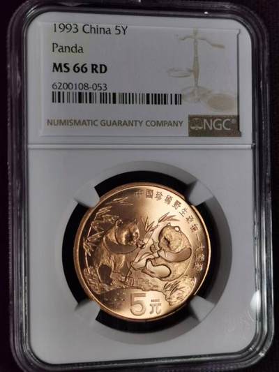 评级币：NGC-MS66 1993年国家珍稀野生动物保护-大熊猫纪念币 - 评级币：NGC-MS66 1993年国家珍稀野生动物保护-大熊猫纪念币