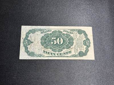 《外钞收藏家》第五百四十七期（本期稀少裸币、刀币、精品评级）（本平台长期征集拍品、欢迎藏友们联系合作） 1863年美国50分 非全新 品相如图