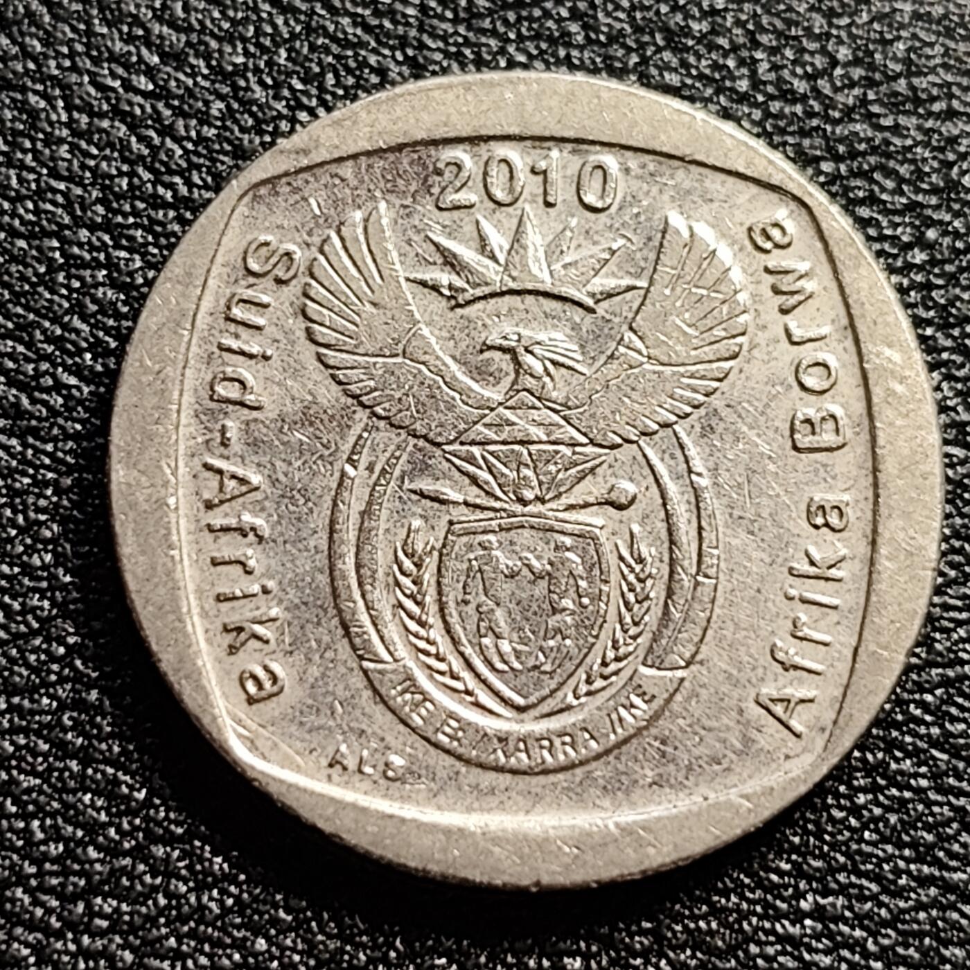 泉币菌-第54场-各国散币场 南非 2兰特镍币硬币 跳羚 22.8mm 