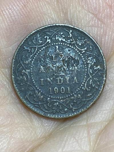 2025年第六十六场(总第九十二场）外国好品散币(免佣金) - 英属印度1901年1/12安娜(维多利亚女王逝世年，关门年)
