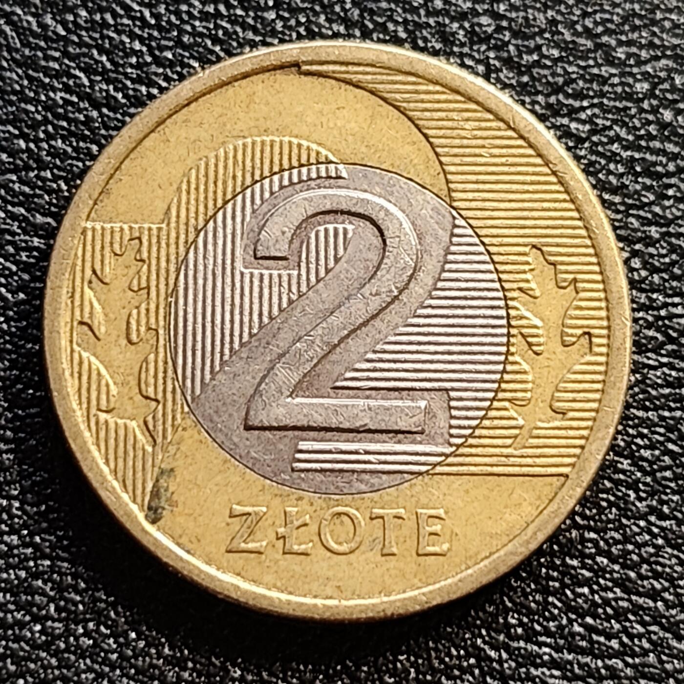 泉币菌-第54场-各国散币场 波兰2兹罗提 双色币  21.5mm 鹰徽
