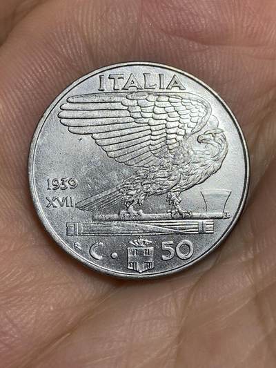 2025年第六十七场(总第九十三场）外国好品散币(免佣金) - 意大利🇮🇹1939年50分(无磁版)