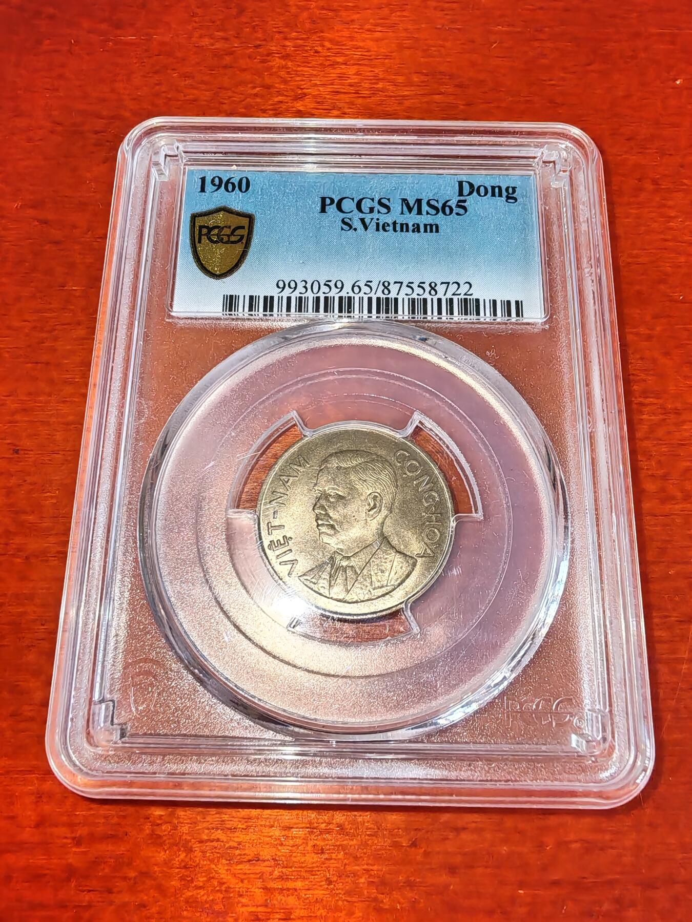 长老汇蛇年精选第二十二场拍卖 1960 越南吴庭艳1盾铜镍币，PCGS MS65，亚军，更高4枚