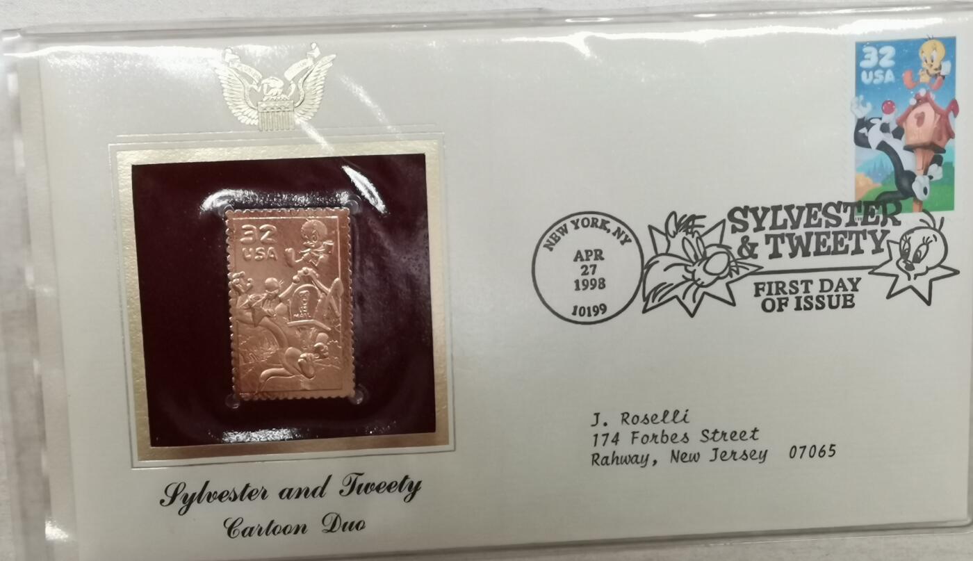 瓶子🏺第199期拍卖会   美国金箔邮票原封（10）