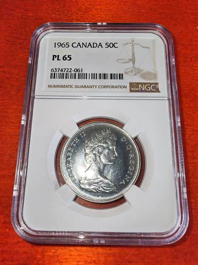 长老汇马年精选第二场拍卖 - 1965加拿大伊丽莎白二世50分类精制银币，NGC PL65
