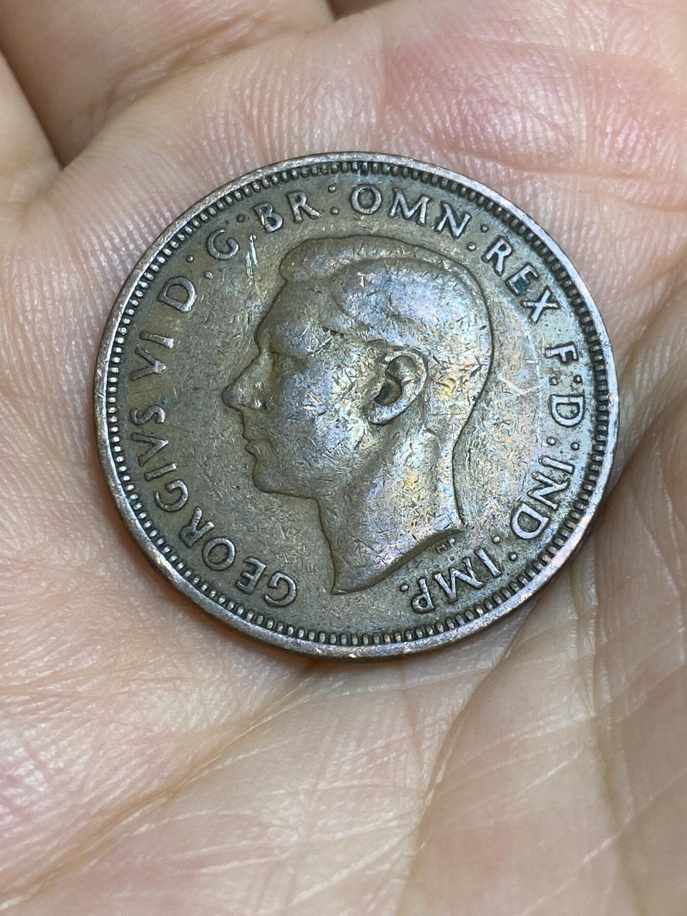 2025年第六十七场(总第九十三场）外国好品散币(免佣金) 英国🇬🇧1944年半便士(乔治六世第一版，印度皇帝加字版)
