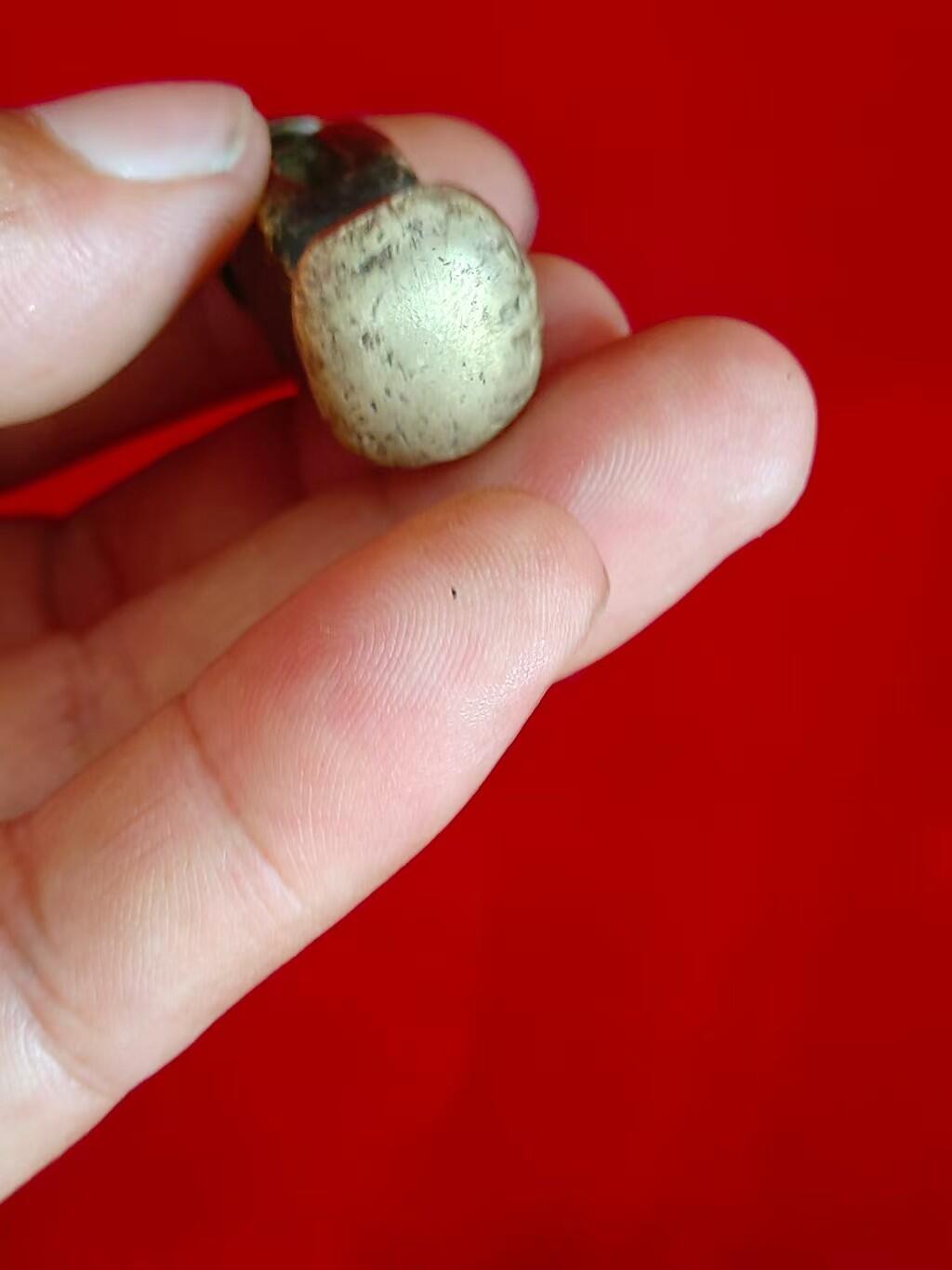 清代银匠打金银首饰的铜锤，尺寸3.3/1.7/1.6厘米，造型好可做挂件，特别稀少，保老保真。