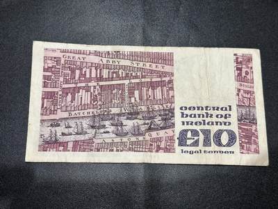 《外钞收藏家》第五百四十七期（本期稀少裸币、刀币、精品评级）（本平台长期征集拍品、欢迎藏友们联系合作） 1980年爱尔兰10镑 非全新 品相如图