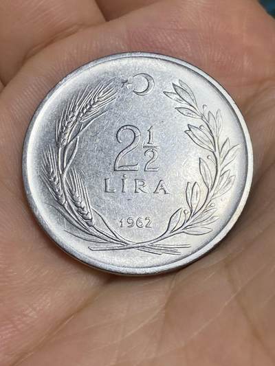 2025年第六十七场(总第九十三场）外国好品散币(免佣金) - 土耳其🇹🇷1962年2.5里拉(第一版合金钢材质，12克版)