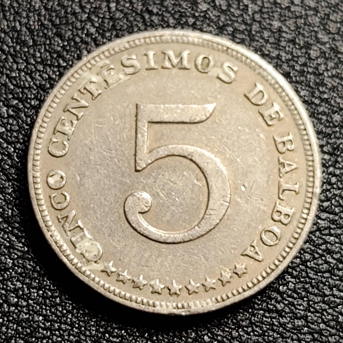 泉币菌-第54场-各国散币场 巴拿马1982年5分 国鸟角雕  铜镍币  21.2mm 