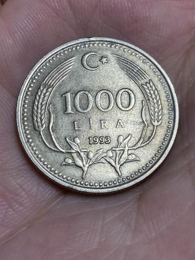 2025年第六十七场(总第九十三场）外国好品散币(免佣金) - 土耳其🇹🇷1993年1000里拉(铜镍锌材质大尺寸版)