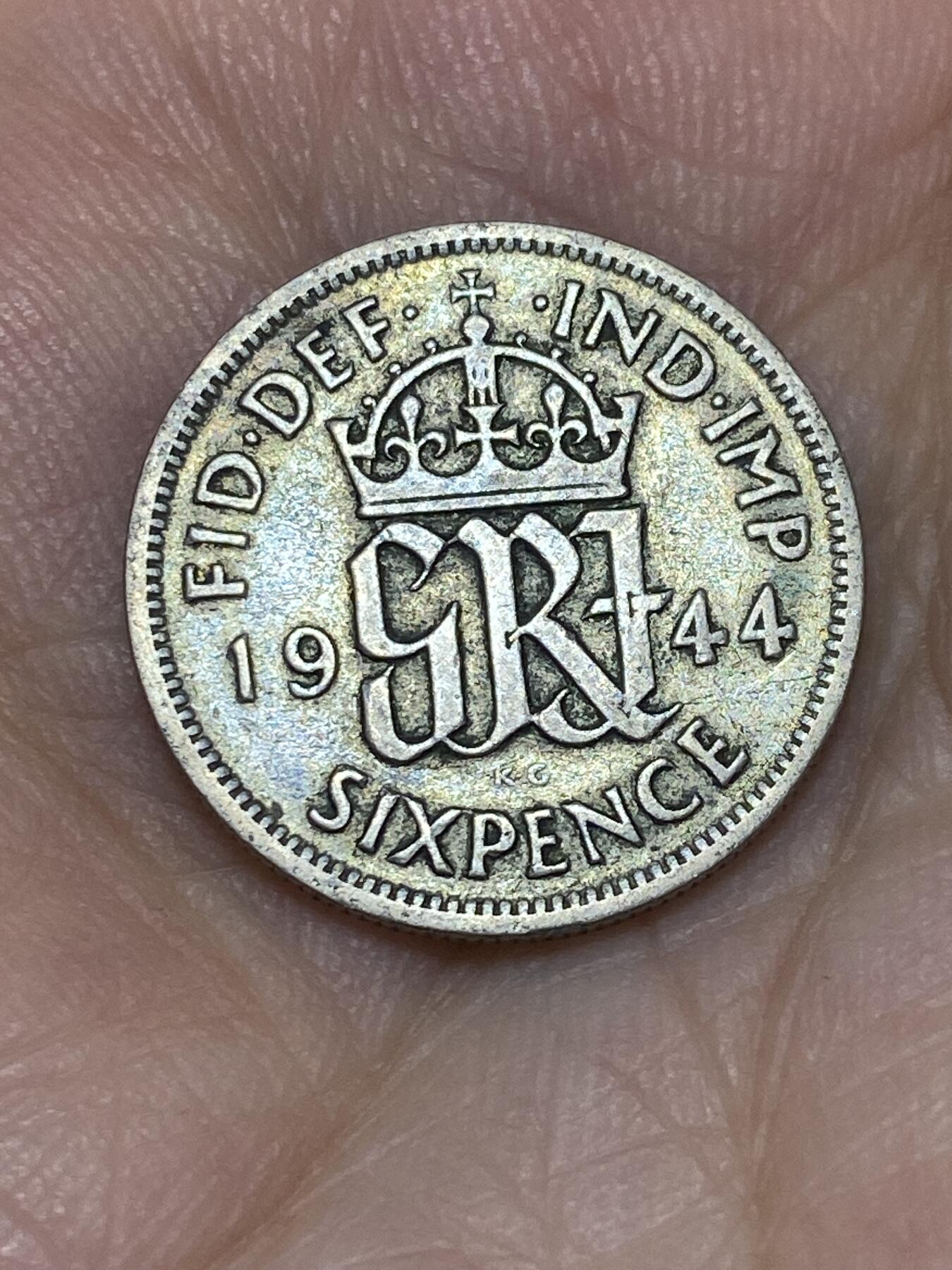 2025年第六十六场(总第九十二场）外国好品散币(免佣金) 英国🇬🇧1944年6便士银币(乔治六世第一版)