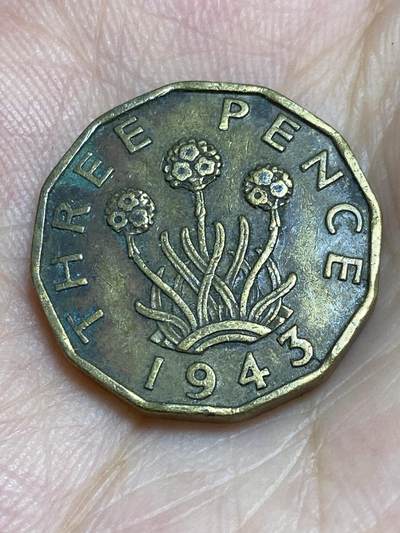 2025年第六十七场(总第九十三场）外国好品散币(免佣金) - 英国🇬🇧1943年3便士(乔治六世第一版，印度皇帝加字版)