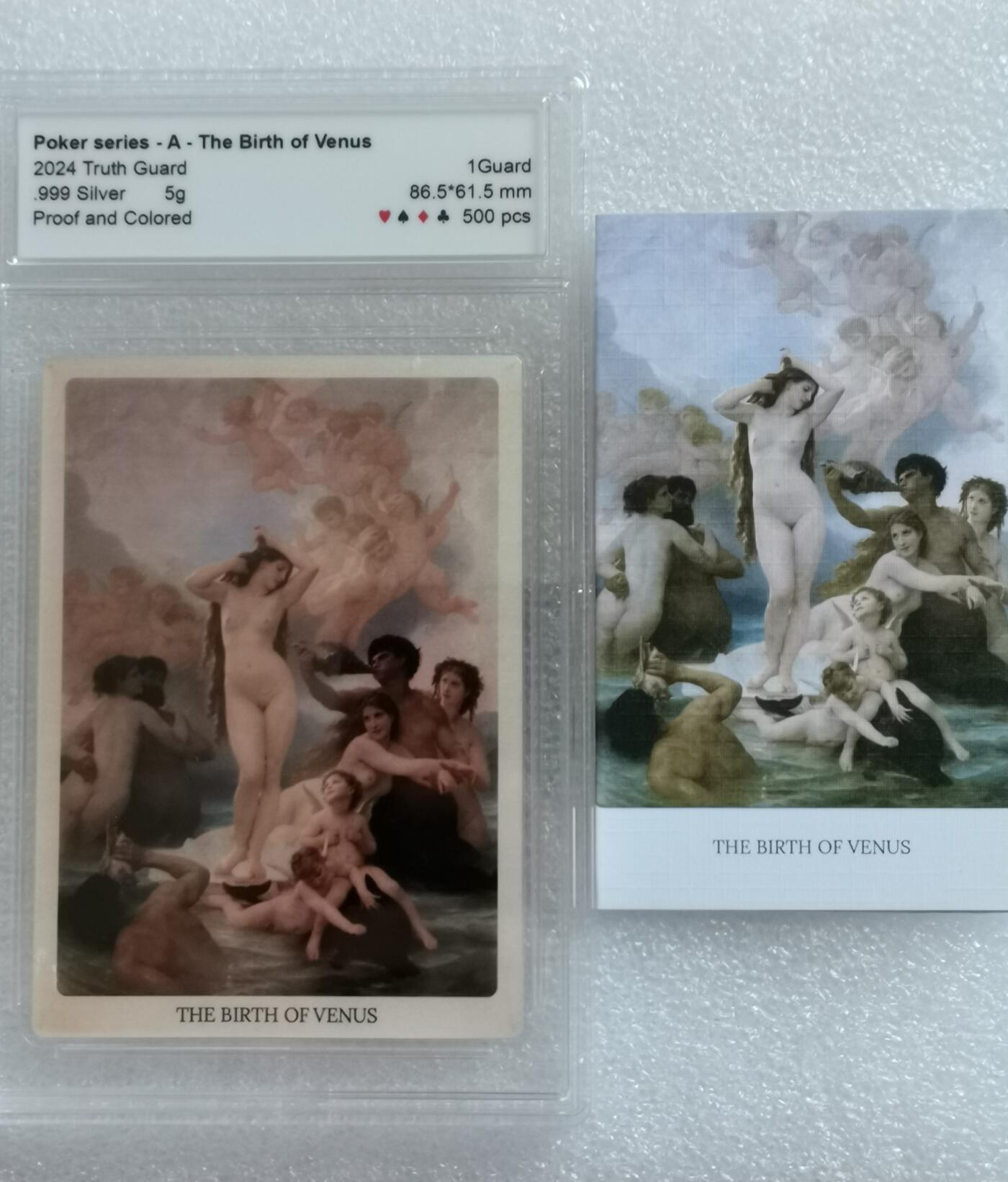 瓶子🏺第199期拍卖会    世界名画纪念卡型银币  精制银币  方块A