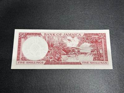 《外钞收藏家》第五百四十七期（本期稀少裸币、刀币、精品评级）（本平台长期征集拍品、欢迎藏友们联系合作） 1960年牙买加5先令 AU品相