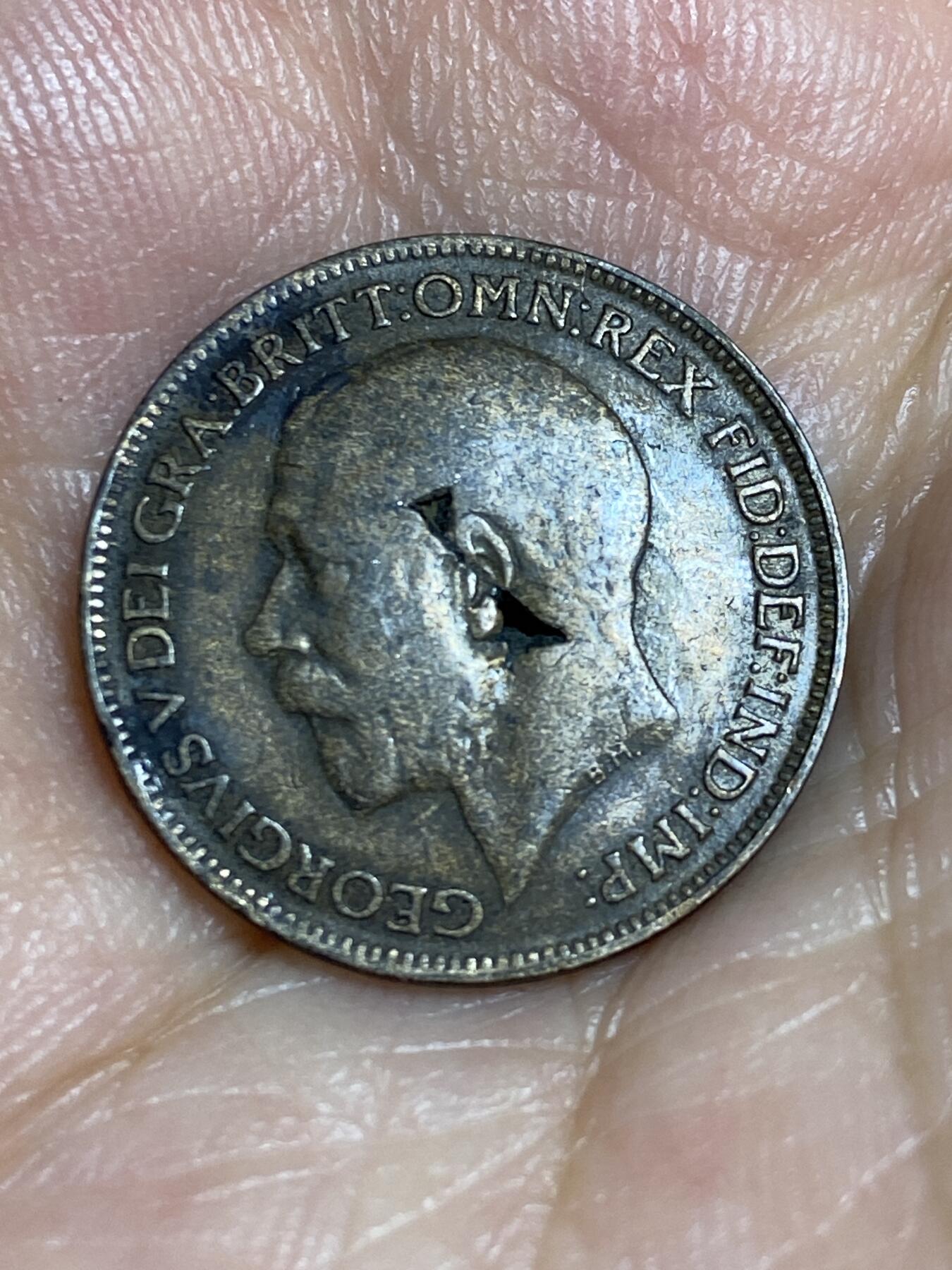 2025年第六十七场(总第九十三场）外国好品散币(免佣金) 英国🇬🇧1921年1法新(乔治五世第二版，有戳记)