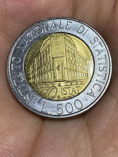 2025年第六十七场(总第九十三场）外国好品散币(免佣金) - 原光好品–意大利🇮🇹1996年500里拉(国家统计局70周年纪念币)