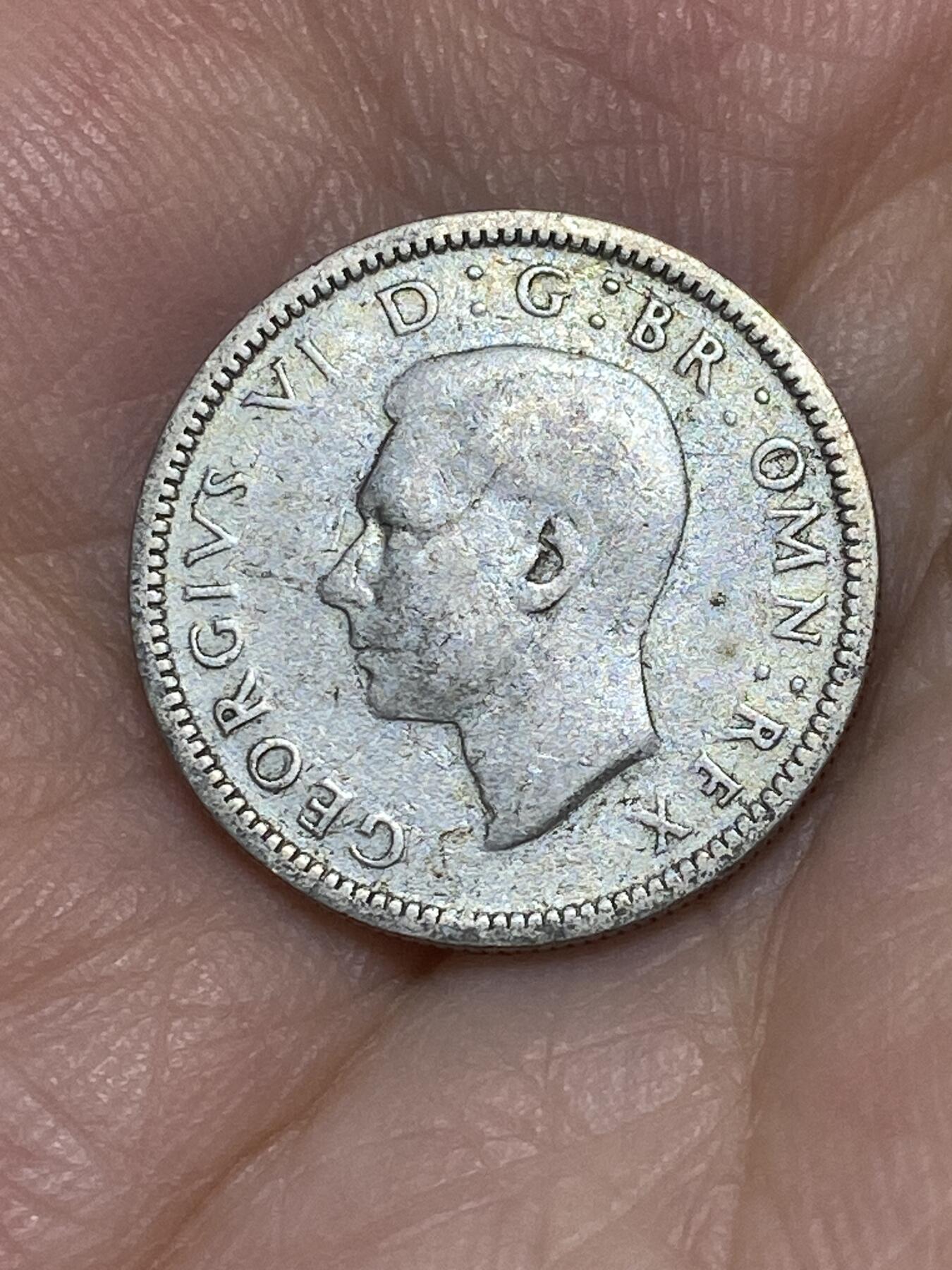 2025年第六十六场(总第九十二场）外国好品散币(免佣金) 英国🇬🇧1944年6便士银币(乔治六世第一版)