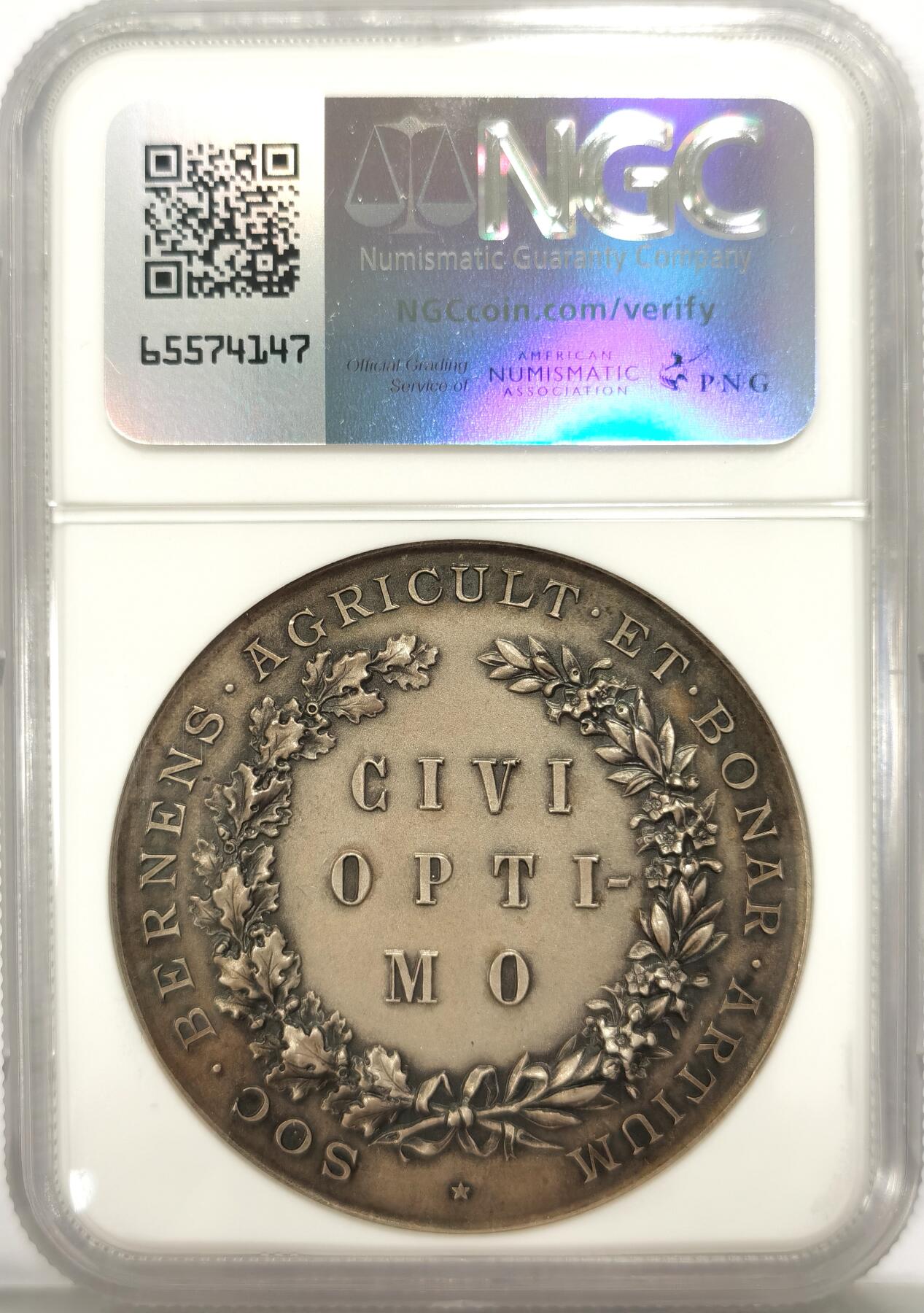 博洋堂世界钱币拍卖第131期（全场包邮） NGC MS64 瑞士伯尔尼1759年经济协会大银章，45mm算是当时的超大尺寸了，重36。6克，女神形态写实而唯美！