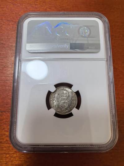 长老汇蛇年精选第二十三场拍卖 1920 英国乔治五世3便士银币，NGC MS63