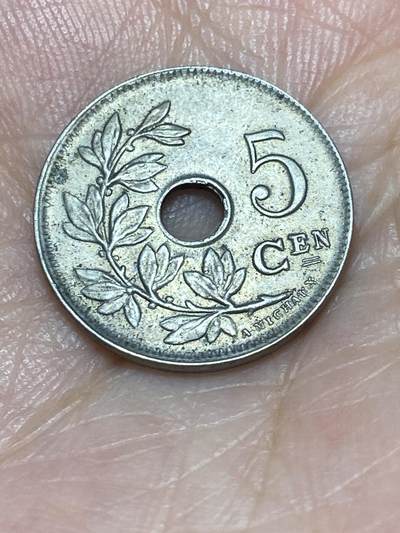 2025年第六十八场(总第九十四场）外国好品散币(免佣金) - 比利时🇧🇪1922年5分(阿尔贝一世时期，荷语版)