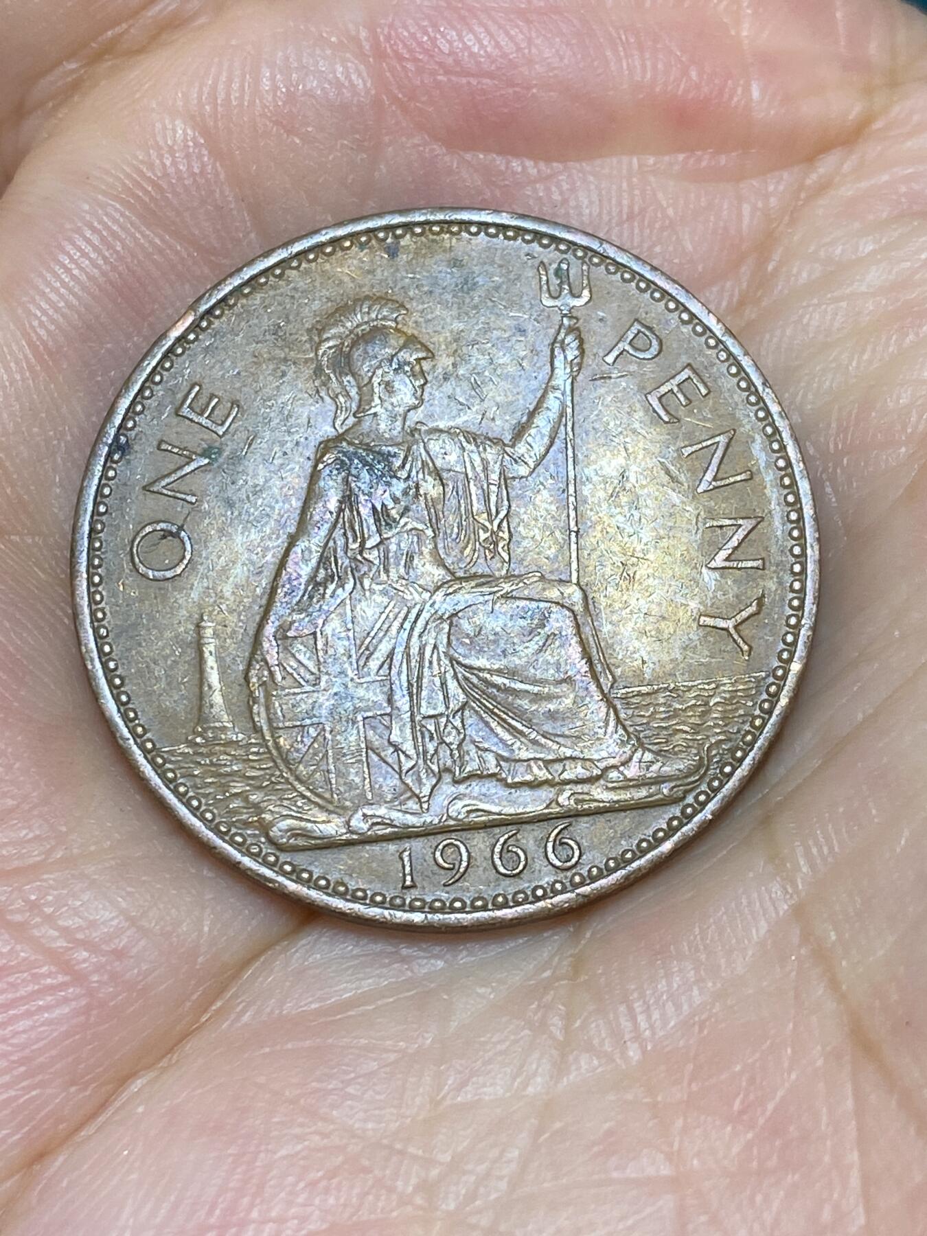 2025年第六十七场(总第九十三场）外国好品散币(免佣金) 英国🇬🇧1966年1便士(伊丽莎白二世青年桂冠)
