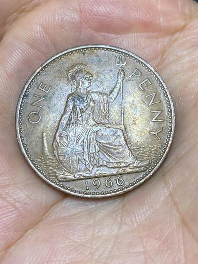 2025年第六十七场(总第九十三场）外国好品散币(免佣金) - 英国🇬🇧1966年1便士(伊丽莎白二世青年桂冠)